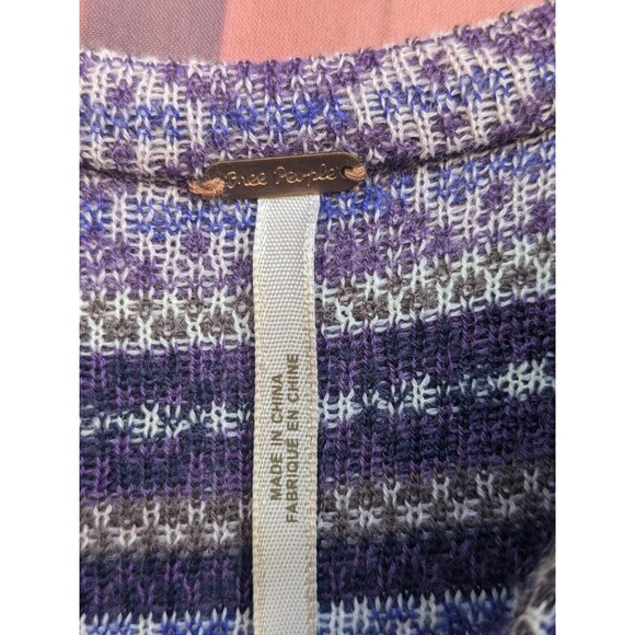 Free People Wool Blend Tank Dress Fit & Flair  Size M Fair Isle stripes purple - Picture 2 of 6